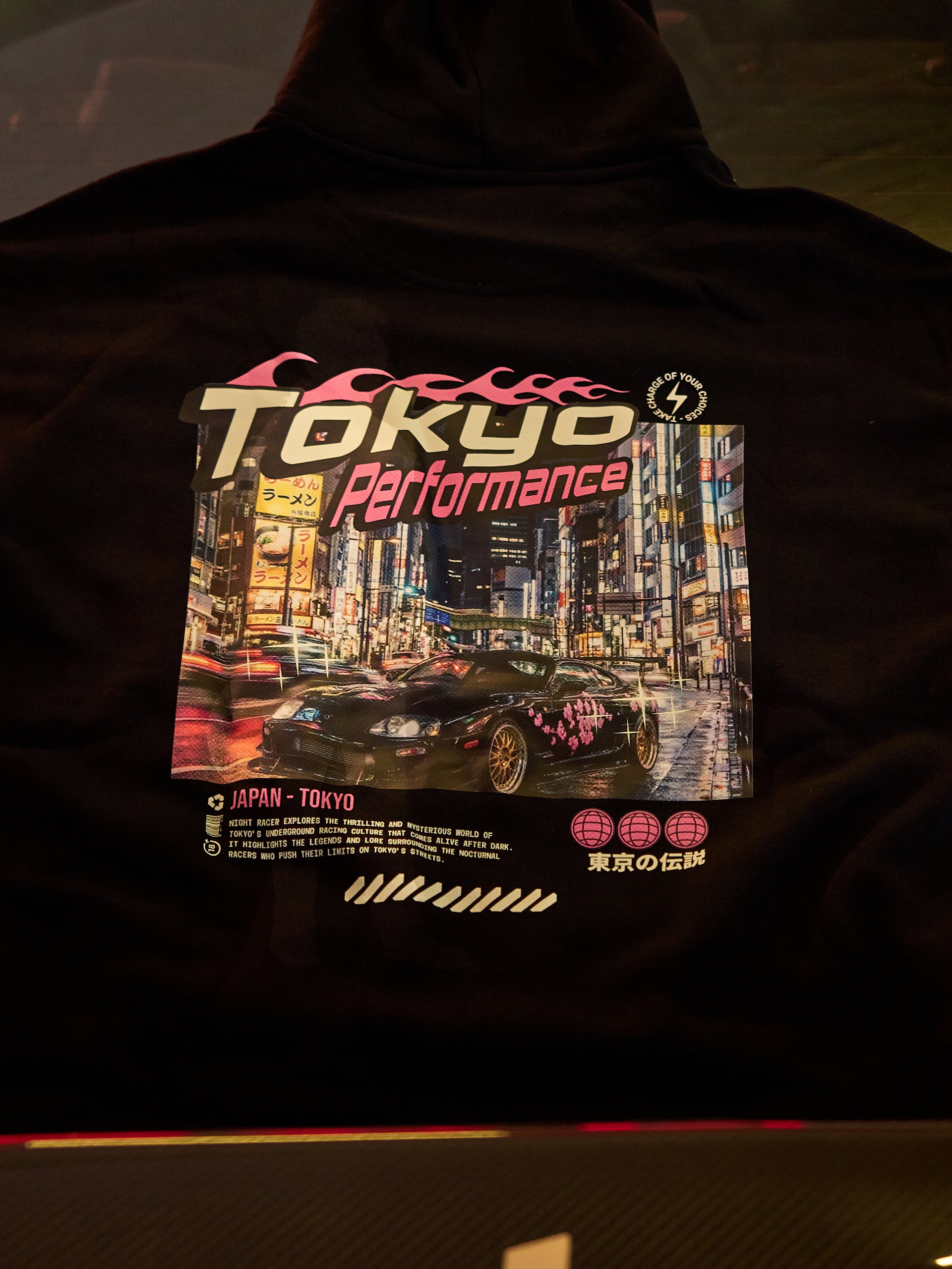 TOKYO NIGHTS Oversized Hoodie Performance