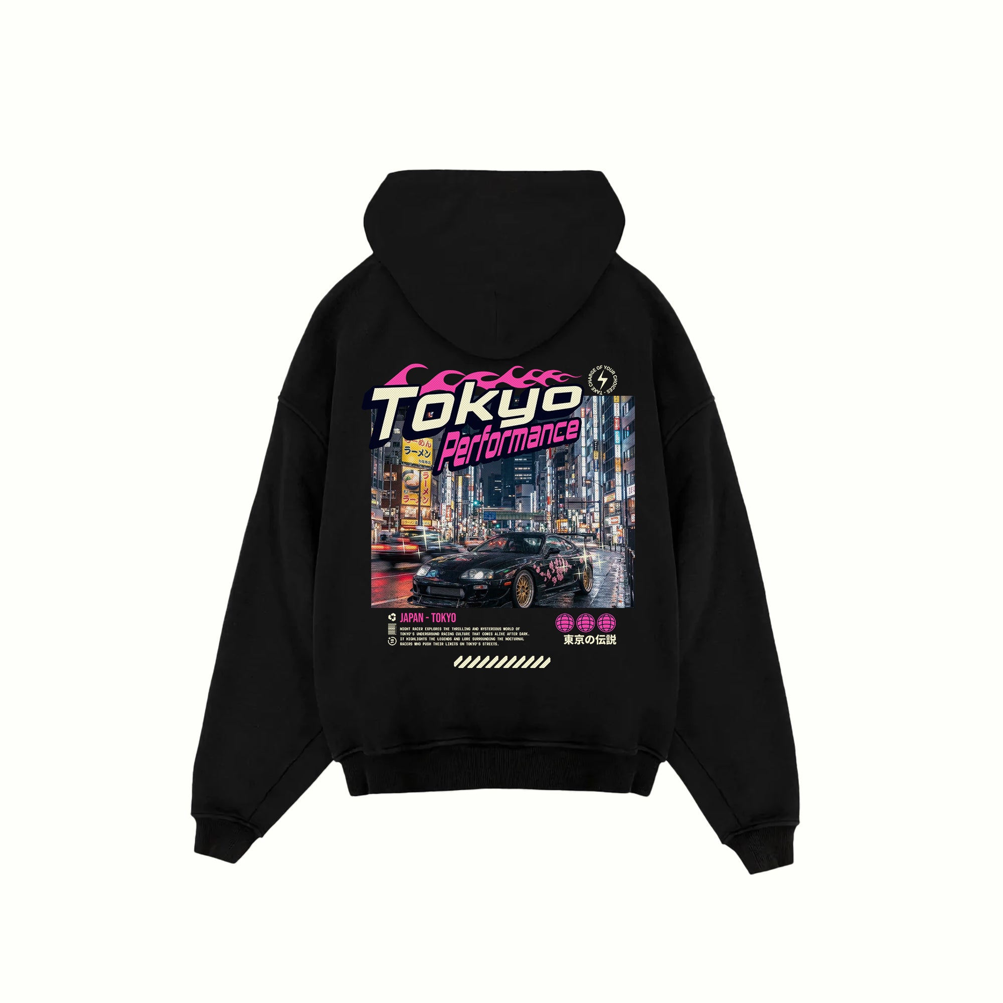 TOKYO NIGHTS Oversized Hoodie Performance